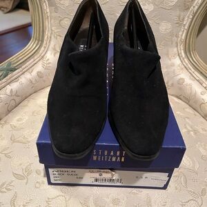 Stuart Weitzman Black Suede Shoe Booties